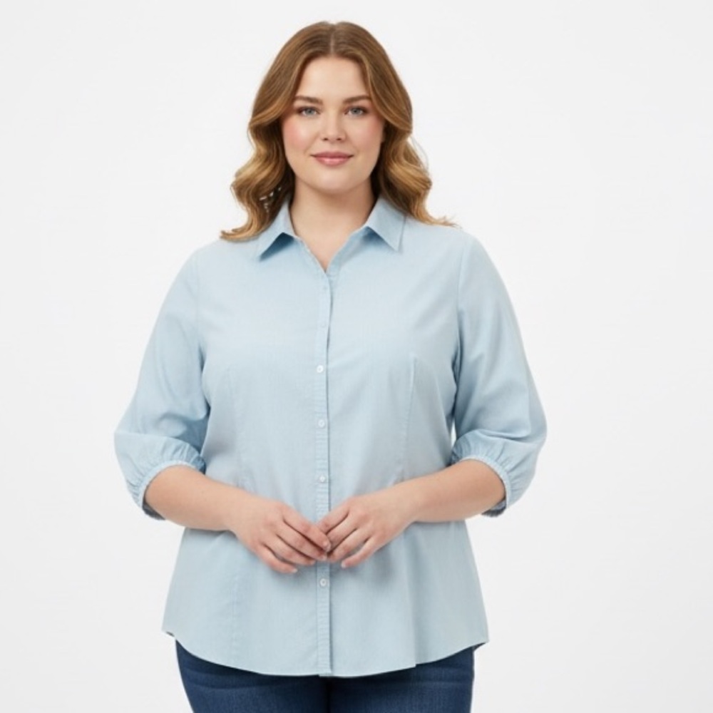 George Sky Blue Button Down Shirt Size 4X (26/28)